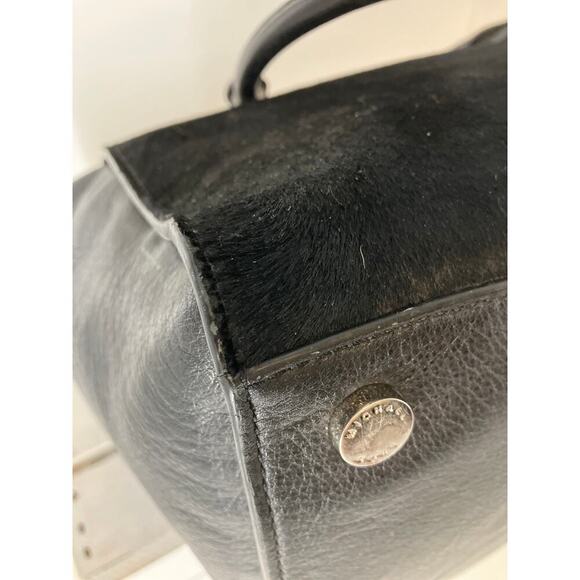 MICHAEL KORS, LARGE DYED CALF HAIR BLACK LEATHER SHOULDER BAG - Picture 8 of 16